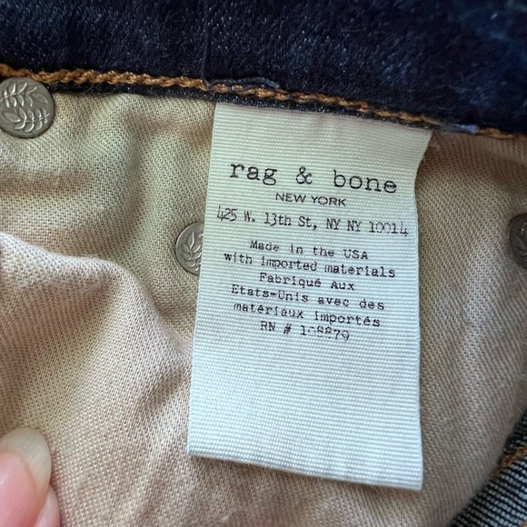Rag & Bone Jeans Womens 26 High Rise‎ Skinny Dark Blue Wash Stretch Pockets Belt - Picture 16 of 16
